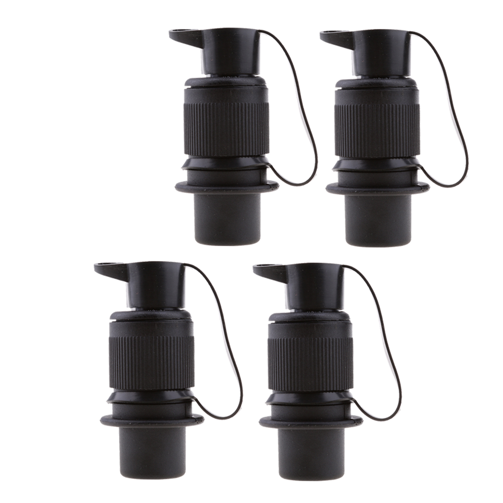 4 x Caravan Truck Boat Tow Electrical Wire Connector 3 Pin Plug Socket Black