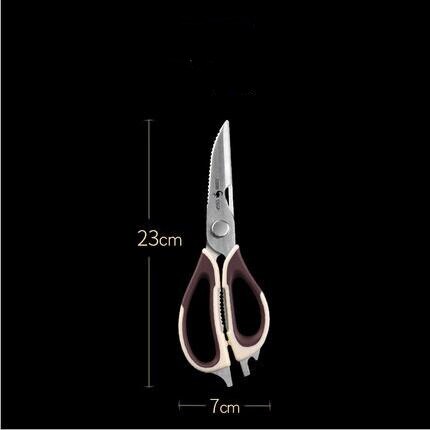 Wilona Household Kitchen Scissors Sets Removable Multi-function Food Scissors Stainless Steel Cut Chicken Bones: Brown