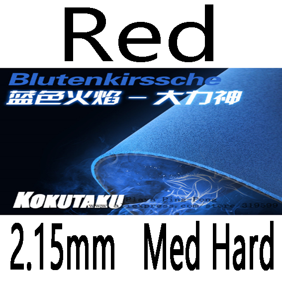 KOKUTAKU Original Blutenkirssche Blue Sponge Pimples In Table Tennis Rubber Ping Pong Sponge for 40mm+ Tenis Tenis De Mesa: RED  2.15 Med hard