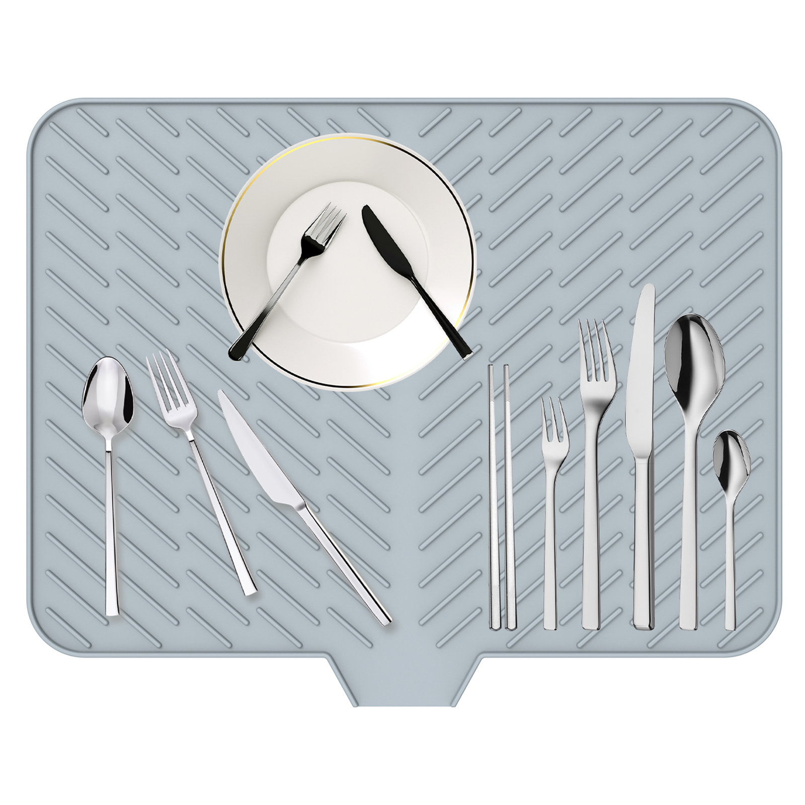 Esteira de secagem de prato ultra absorvente silicone esteiras de secagem antiderrapante secagem rápida drenagem esteira resistente ao calor almofada de secagem de prato de cozinha: Default Title