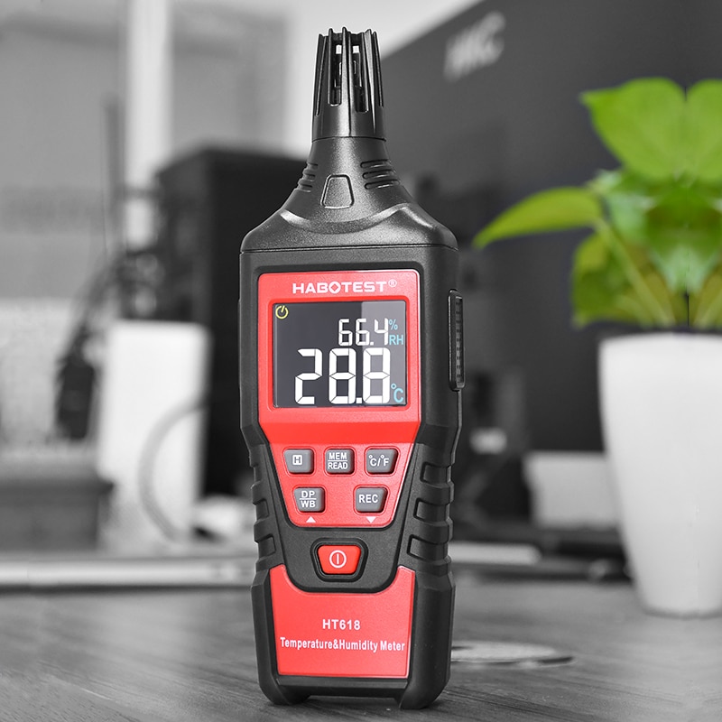 HABOTEST Digital Temperature Humidity Meter Hygrometer Wet Bulb Dew Point Weather Station Thermometer Gauge Pyrometers Tester
