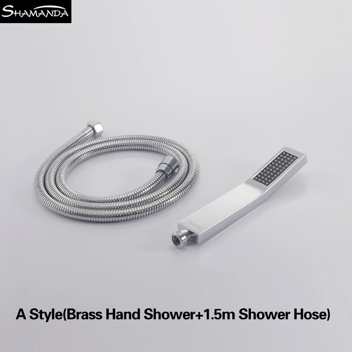 Solid Brass Chrome Hand Shower Several Styles Handheld Showers with Shower Holder,Shower Hose Bathroom Products: 20290 SET1