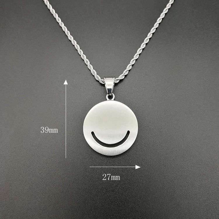 Hip Hop Ketting Hanger Mens Zirconia 316L Rvs Kettingen Mode Smiley Gezicht Sieraden