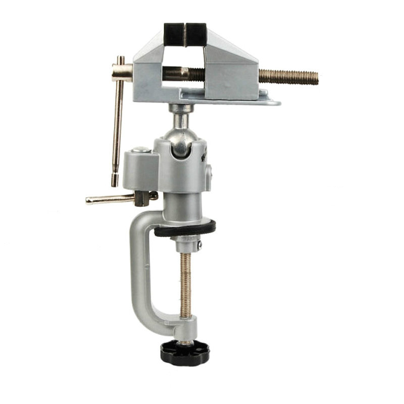 360 Rotating Universal Clamp-on Bench Vises Holder Mini Electric Drill Stand Make the Grinder Flat for Woodworking