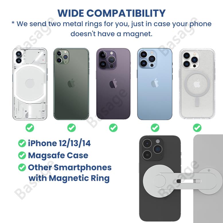 Uchwyt do laptopa Continuity Flip do iPhone'a, wąski magnetyczny uchwyt na telefon, obrotowy o 180 stopni ° do laptopów i monitorów, regulowane ramię magnetyczne