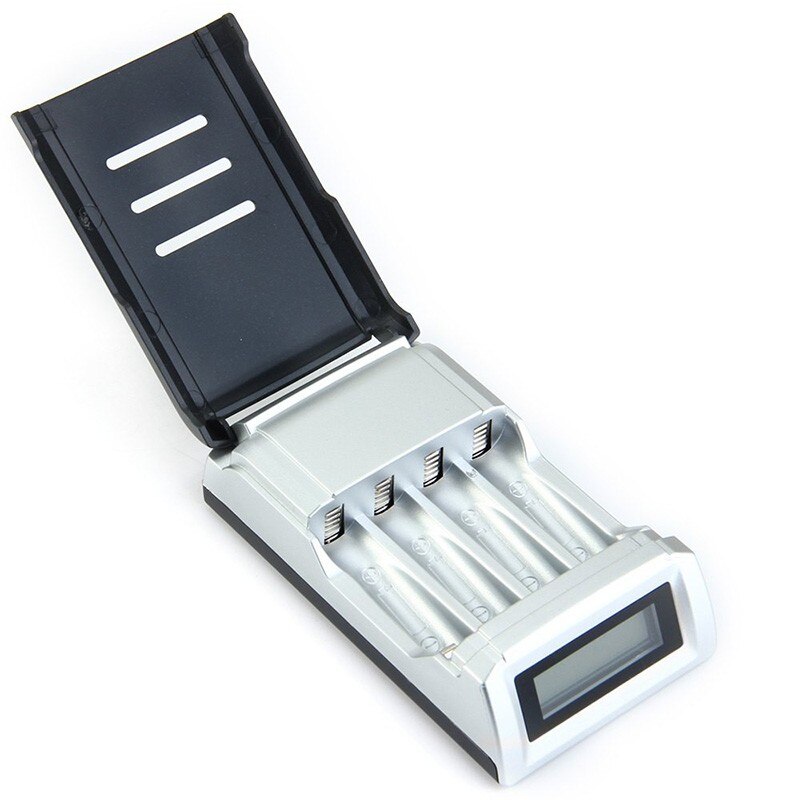 Larryjoe Lcd Display Met 4 Slots Smart Intelligent Battery Charger Voor Aa/Aaa Nicd Nimh Oplaadbare Batterijen