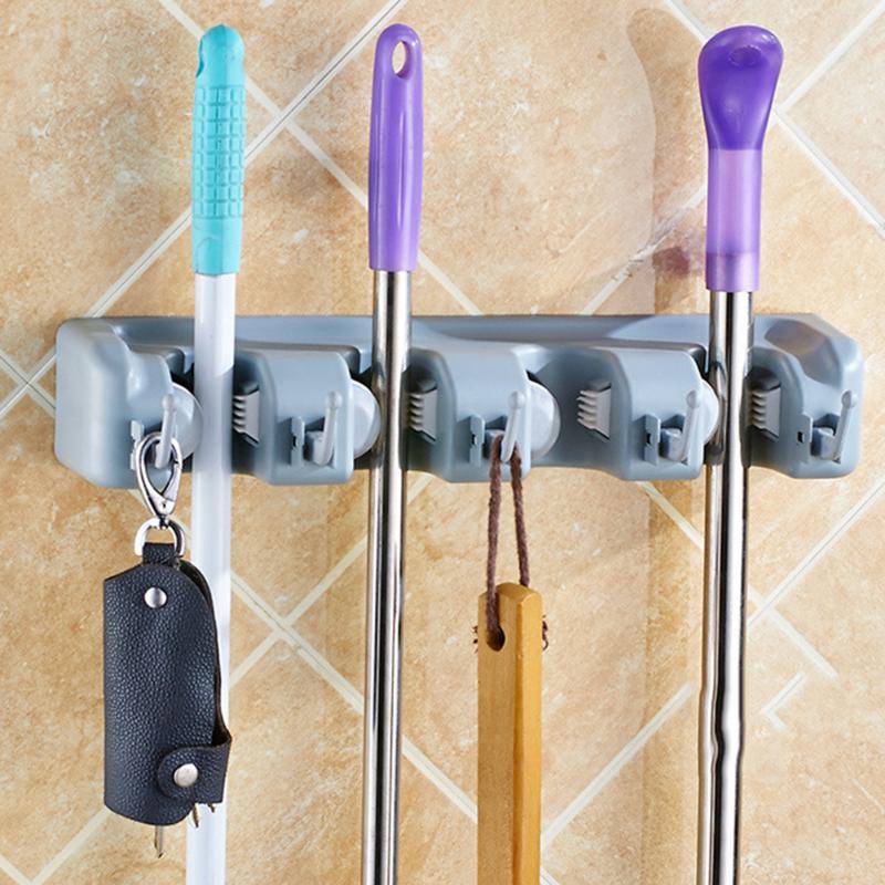 5/4/3 Position support de serpillière cuisine organisateur brosse balai cintre support de rangement ménage vadrouille brosse cintre cuisine Gadgets