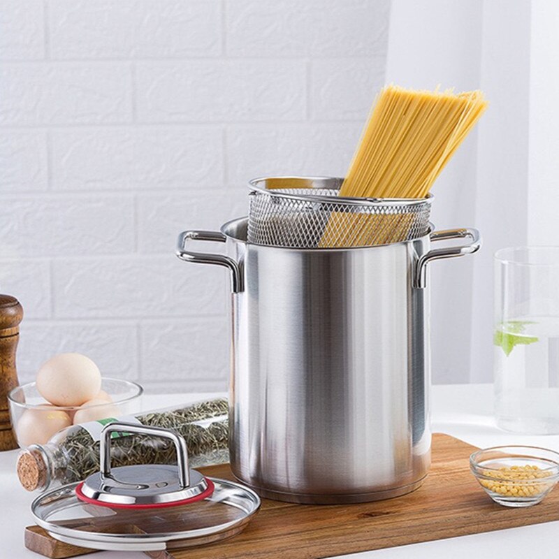 Boussac 304 Rvs Friteuse Asperges Pot Hoge Amall Soep Pot Friteuse Huishoudelijke Olie-Besparing Soeppan Koken pasta Pot: Default Title