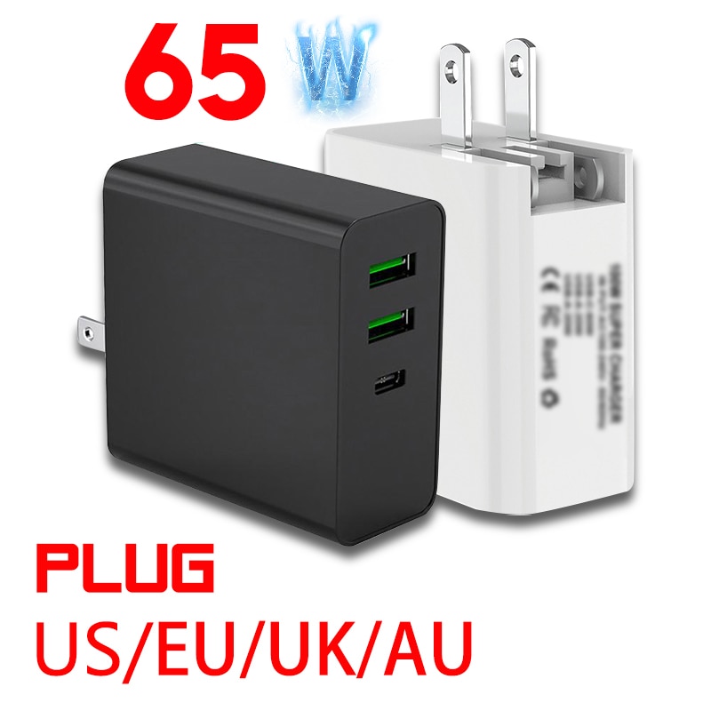 USB Quick Charge 65W USB Charger Fast Wall Charger for Samsung For Huawei For iPhone usb c cable pd charge quick charge