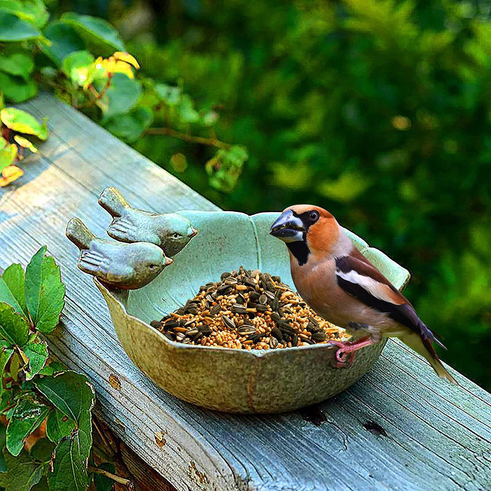 Ceramic Bird Bowls Bird Feeder Yard Ceramic Bird Feeding Bowl Garden Decoration Fruit Snack Storage Bowl Table Ornaments Crafts