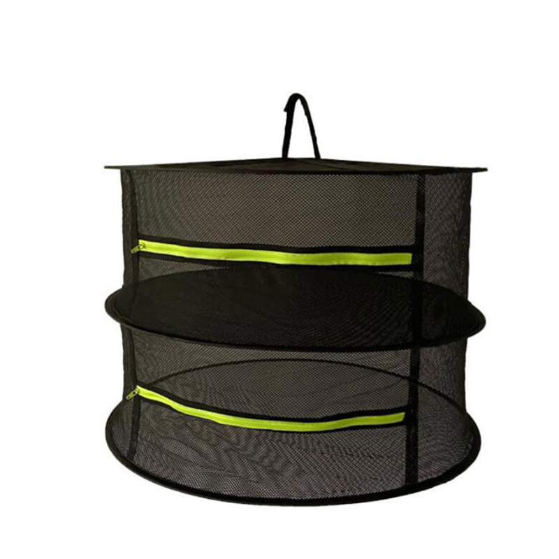 Malla plegable para secar hierbas, rejilla con cremallera para colgar bolsas de pesca, para hierbas, brotes, granos, tela, 2/4/6 capas: 2 floors green