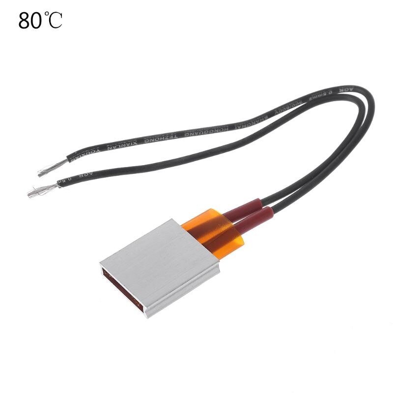 12V PTC Ceramic Electric Heating Plate Aluminum Shell Ceramic Sheet Constant Temperature Heater: 80 degree