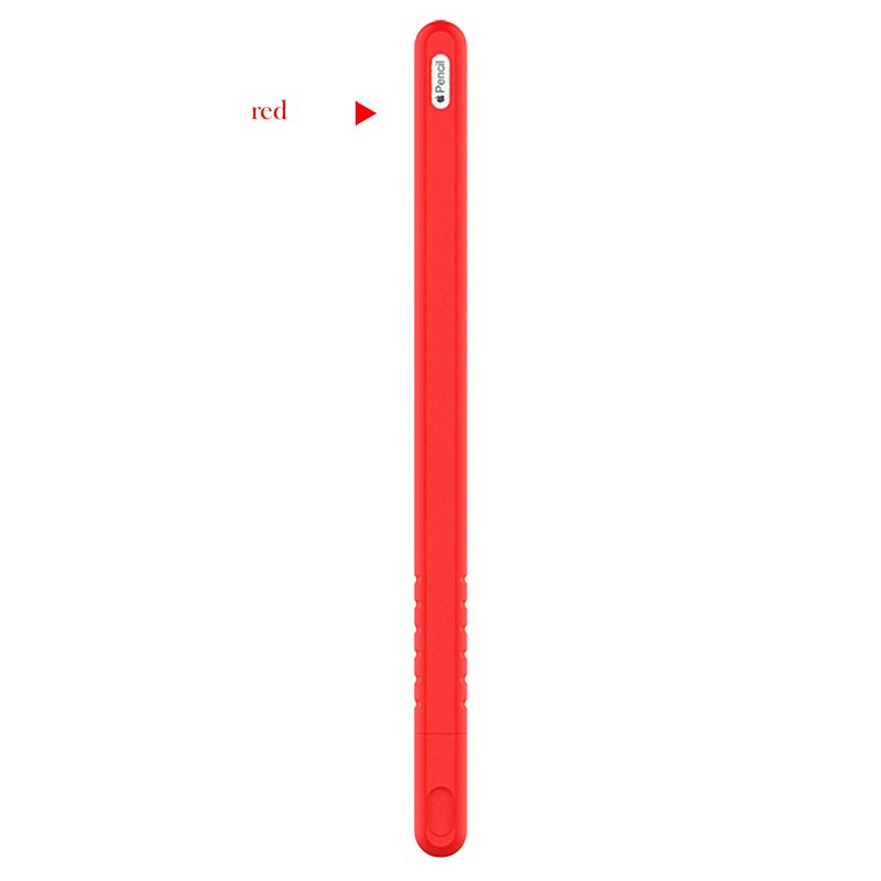 Portable Soft Silicone Stylus Pen For Apple Pencil 2 Case for iPad Pro Tablet Touch Pen Protective Sleeve Cover Colorful Pouch: Red