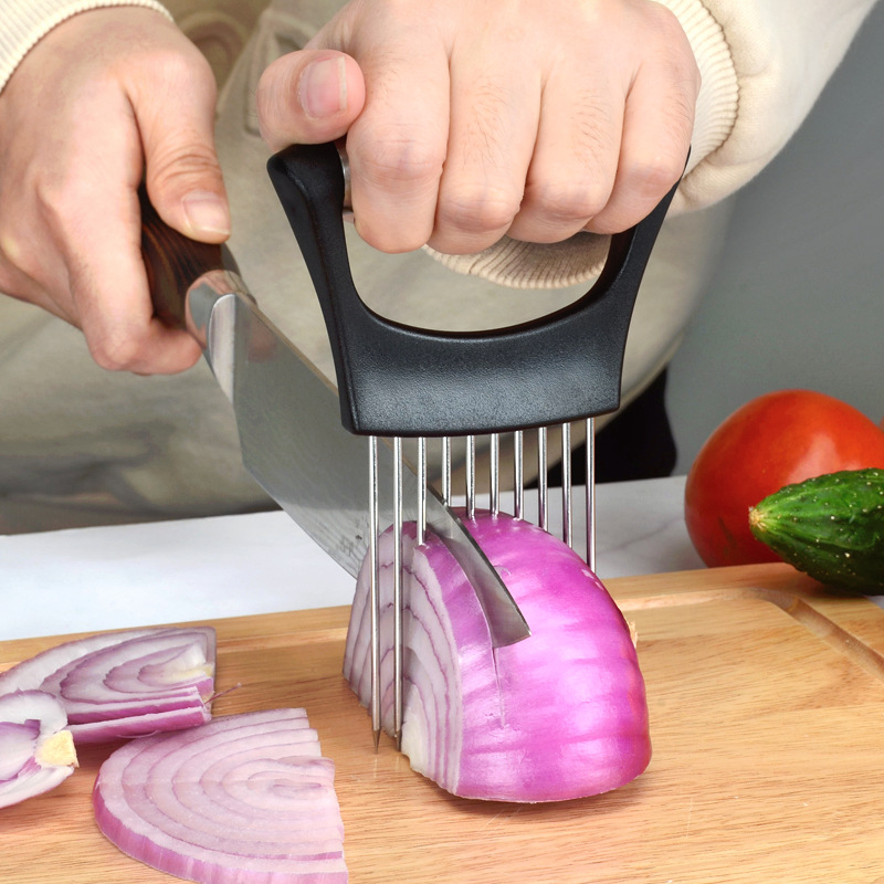 Onion Fork Slicer Stainless Steel Loose Meat Needle Tomato Potato Vegetables Fruit Cutter Safe Aid Tool Kitchen Gadgets