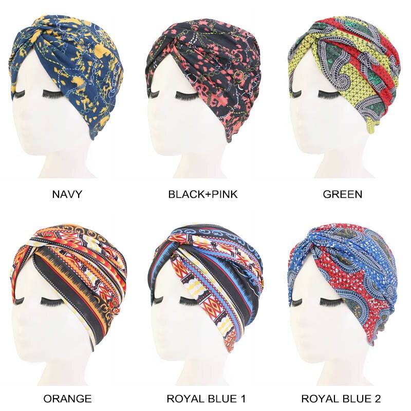Afrikaanse tulband twist haarmutsen tulband bloemenprint nacht slaap hoofddoek vrouwen moslim haarband chemo haarstyling tools