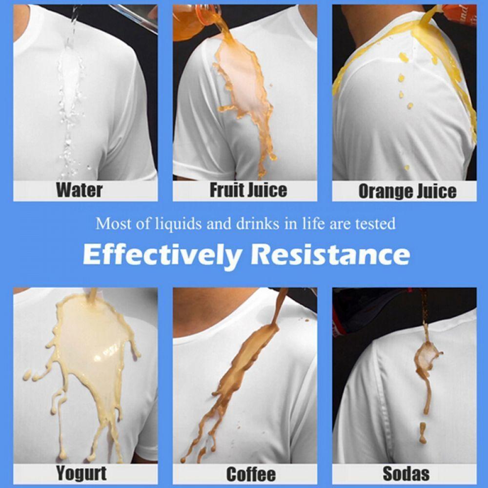 2PCS Anti-Dirty Waterproof Men T-Shirt Hydrophobic Stainproof Breathable Antifouling Quick Dry Work Safety Clothing
