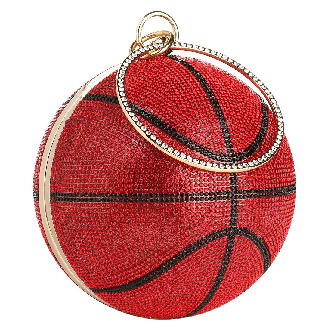 Bolsa de basquete diamante feminina, bolsa de mão de desenho bola de luxo para mulheres bolsas de festa e sacola feminina de ombro corrente bolsa de mão basquete