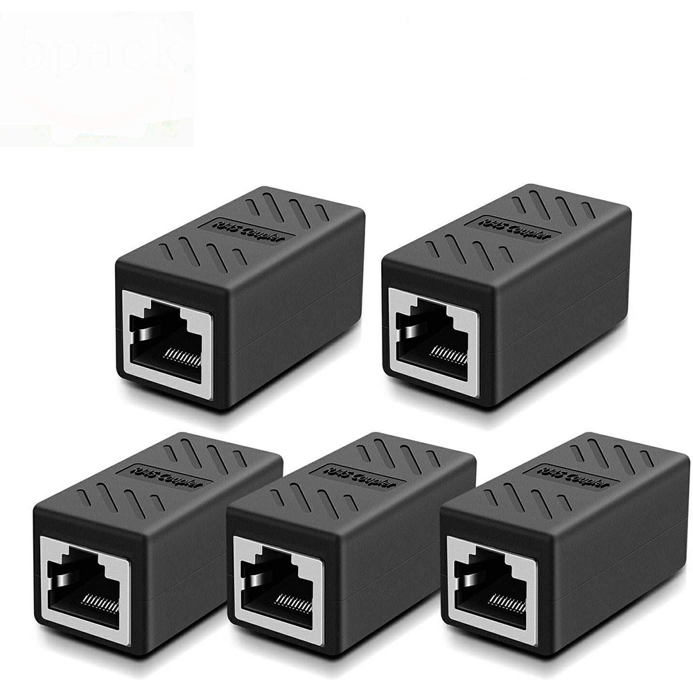 Ethernet-kaapelin jatkokappale ,rj45 cat 5 cat 6 cat 6a liitin, jatkoliitin - ethernet-liitin naaras-naaras: 5 kpl