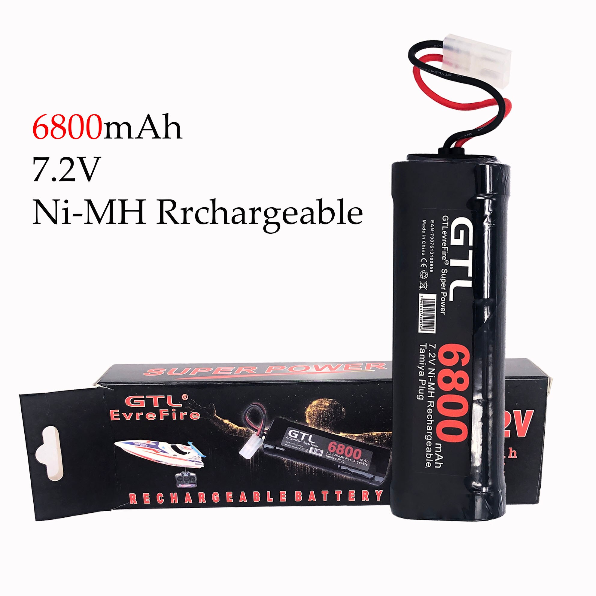 NEWEST Original 7.2V Battery 6800mah NiMH Batteries Pack For RC Car Truck Buggy Boat Tank Ni-Mh Baterias gray supper power