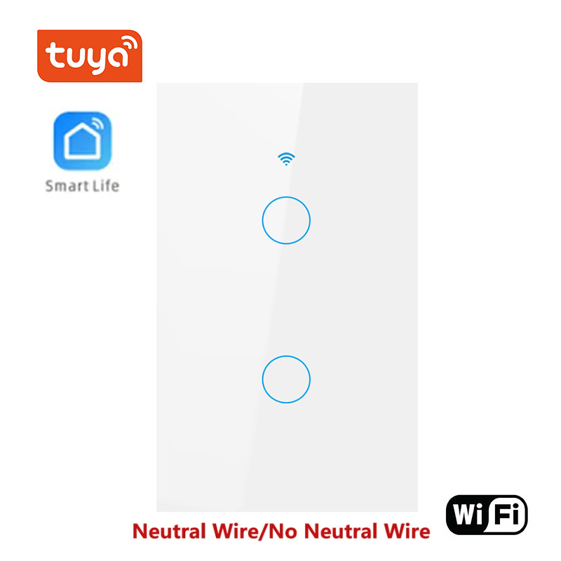 Inteligentne przełączniki Tuya Przewód neutralny USA / Nie wymaga przewodu neutralnego Światło WiFi Przełącznik dotykowy 1/2/3/4 Gang Via Alexa Google Home Alice: Bundle2