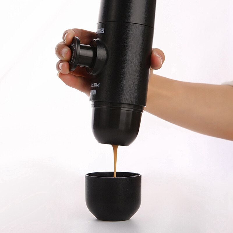 Kaffe pojke bärbar espressomaskin handhållen mini italiensk press mini presso svart