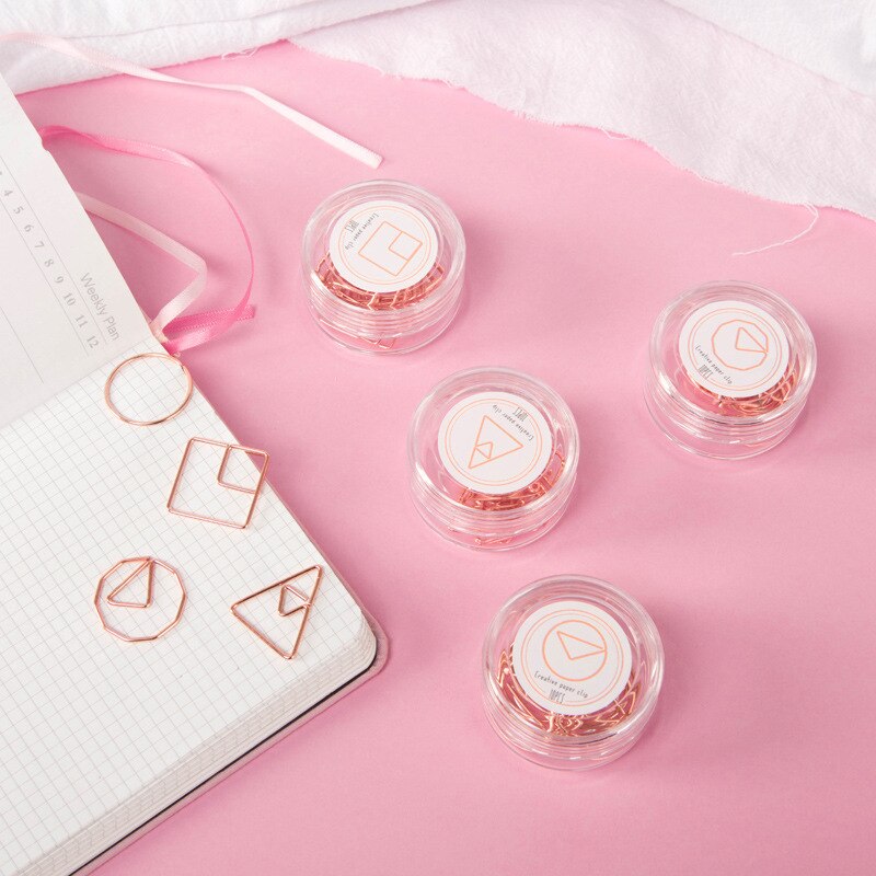 10pcs/lot Geometric Shape Paperclips Square Styling Decoration Office Accessories Paper Clips Bookmark Office Supplies