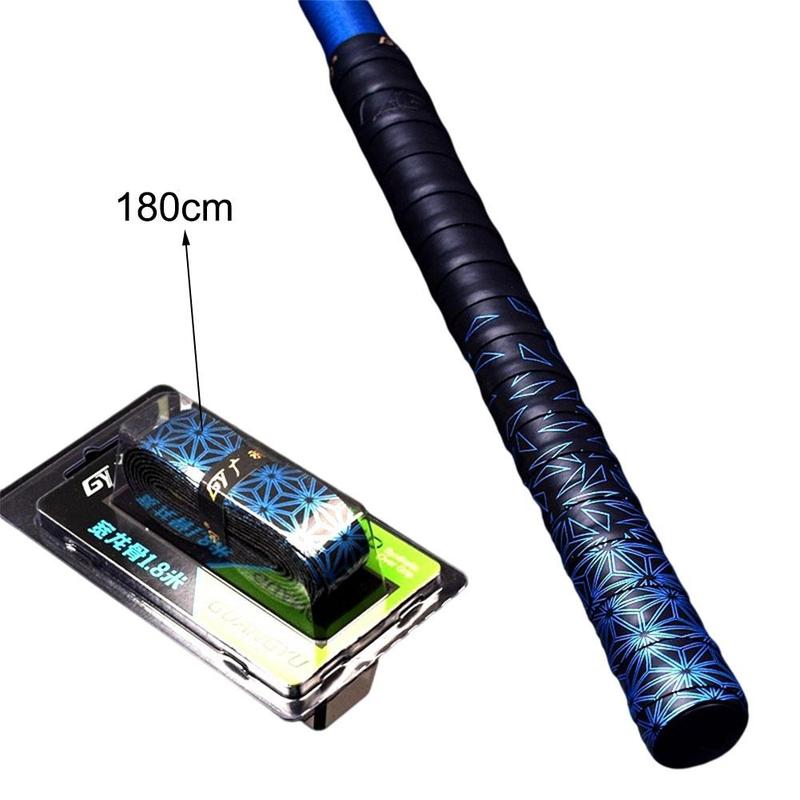 Gradient Colorful Fishing Rod Wrapped with Strap Sweatband Anti-Slip Printed Elastic Sweat Band Badminton Racket Grip Tape