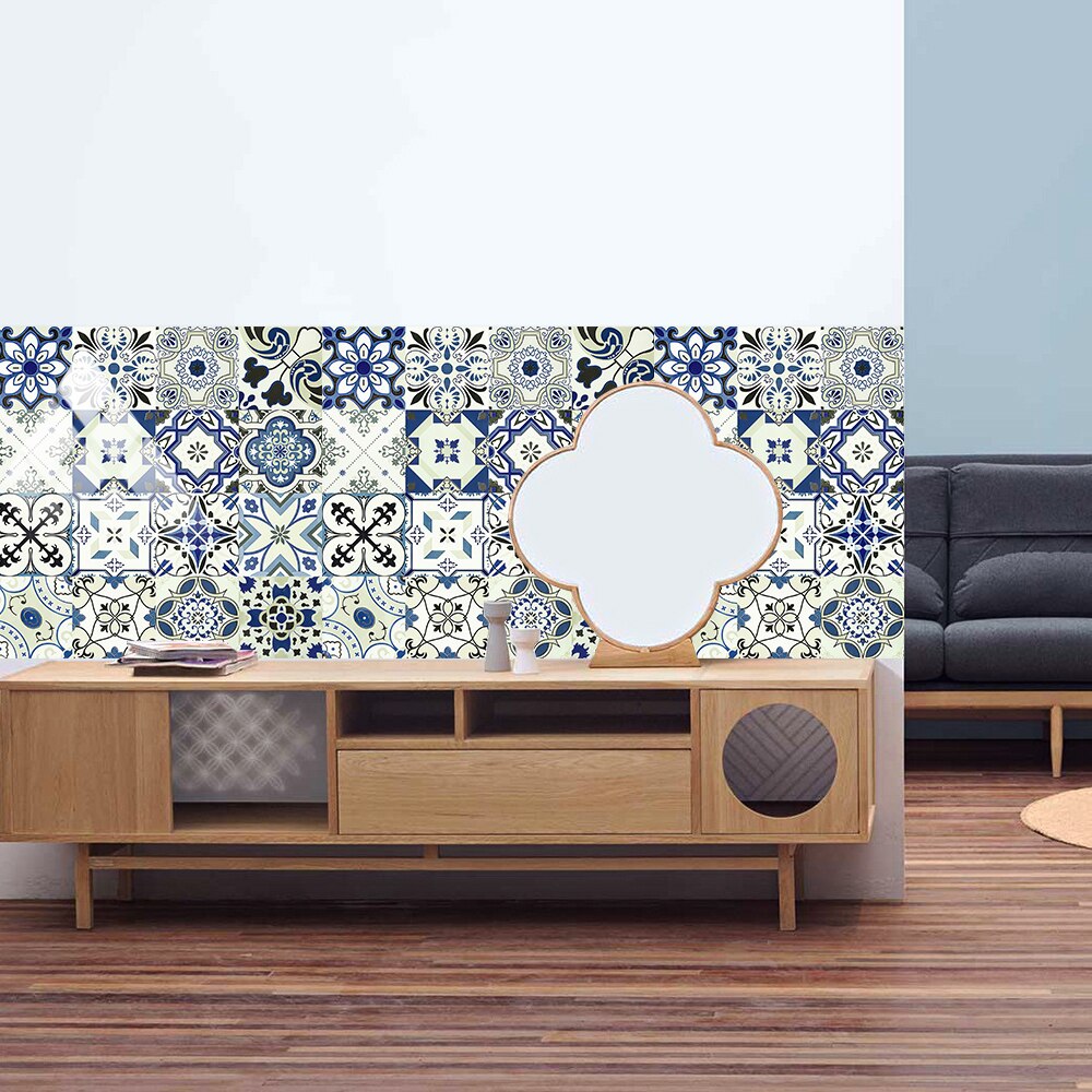 16 pz/impostato piastrelle in ceramica in stile messicano adesivo murale cucina bagno tavoli arte murale decorazioni per la casa sbucciare &amp; bastone adesivi murali in PVC