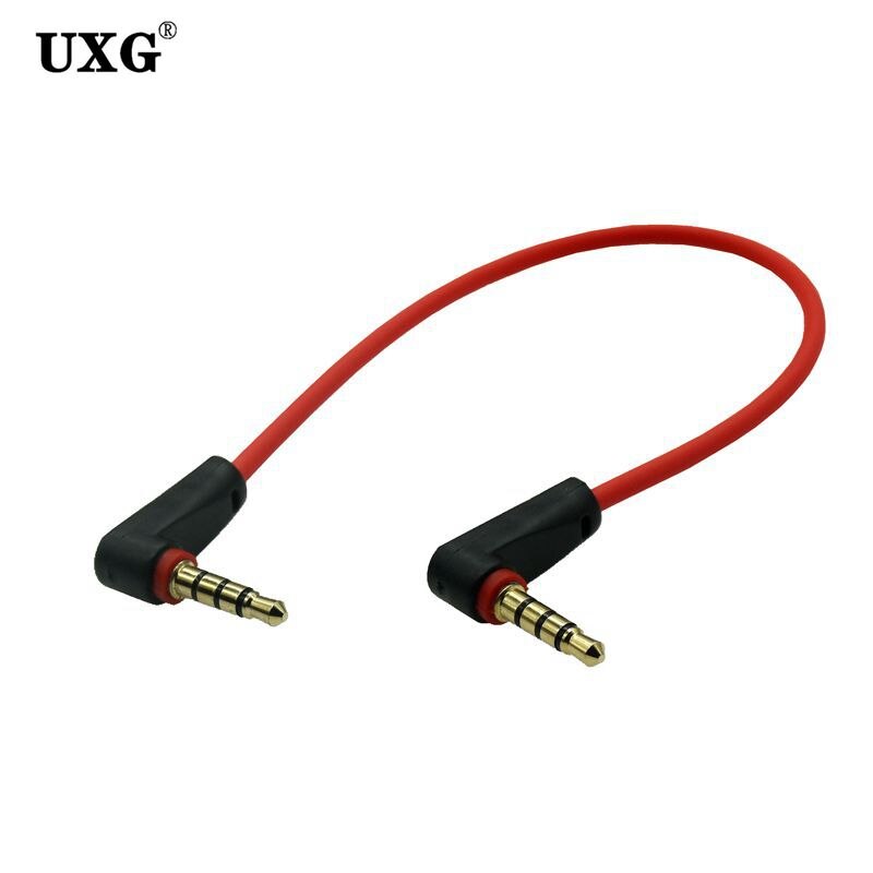 3,5 mm Jack 4-biegunowy kabel audio 3,5 męski do męskiego Kabel audio 90 stopni pod kątem prostym AUX Speakon do słuchawek samochodowych MP3/4 Przewód