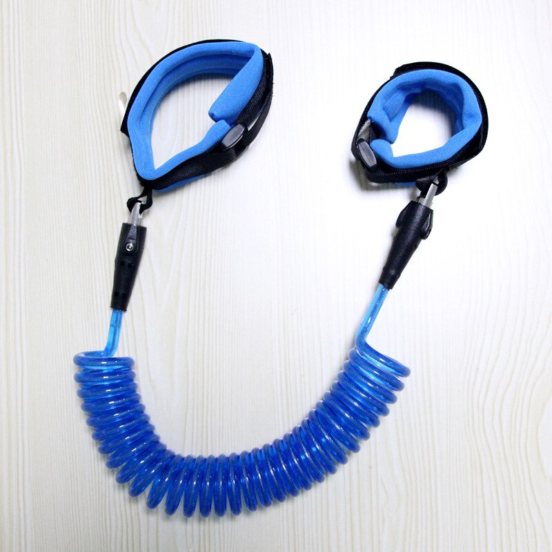 1pc småbarn baby barn säkerhetssele barn koppel anti tappat handledsbälte länk draglinor elastiskt handtag anti tappat bälte: Blå / M