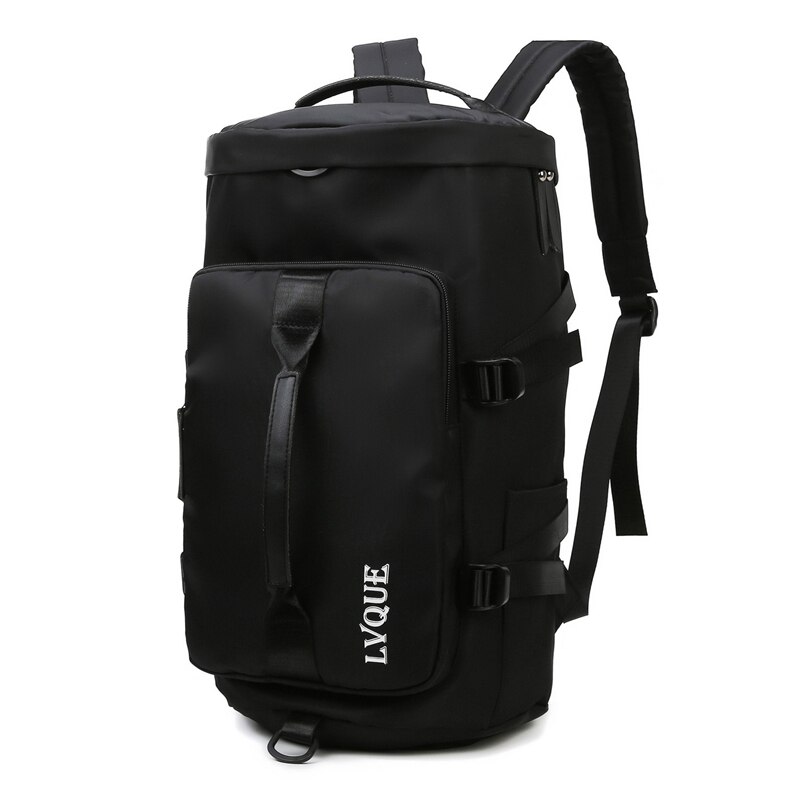 Kvinder gym sportstaske fitness trænings rygsæk udendørs rejse skuldertasker tas sac de sport mochila studerende sportbag  xa825wb: Sort