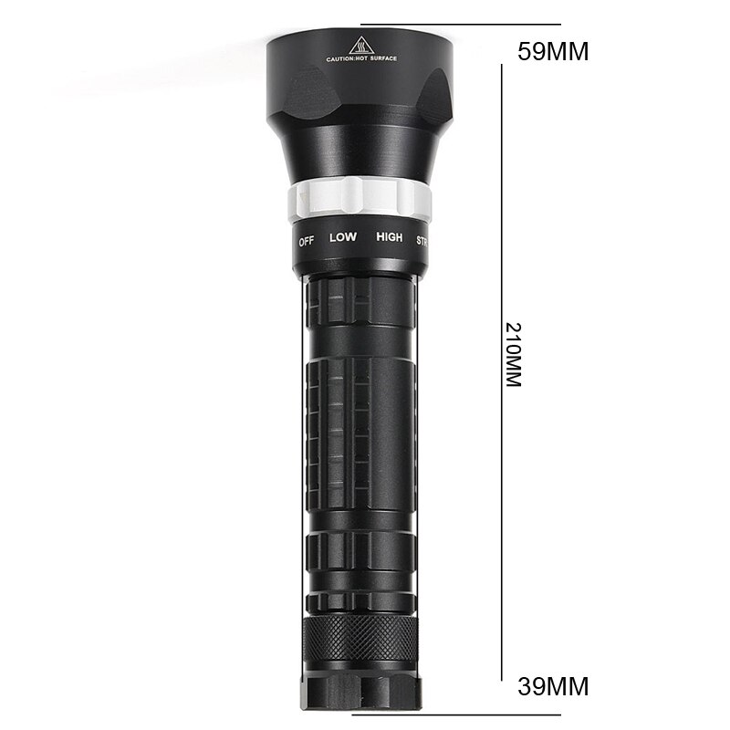 Led-duiklamp met sterk licht, aluminiumlegering, krachtige multifunctionele waterdichte zaklamp