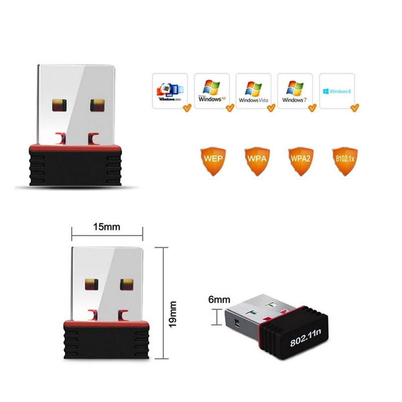 10pcs Free Driver USB Wifi Adapter 150Mbps Wi fi Adapter 2.4G Antenna USB Ethernet PC Wi-Fi Adapter Wifi Dongle AC Wifi Receiver