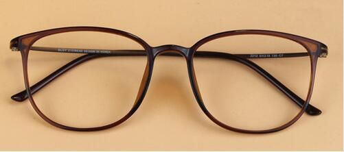 Monture de lunettes Geek en acier au carbone pour hommes et femmes, Ultra-léger, Vintage, Super grand cadre Nerd décoratif pour myopie: tea