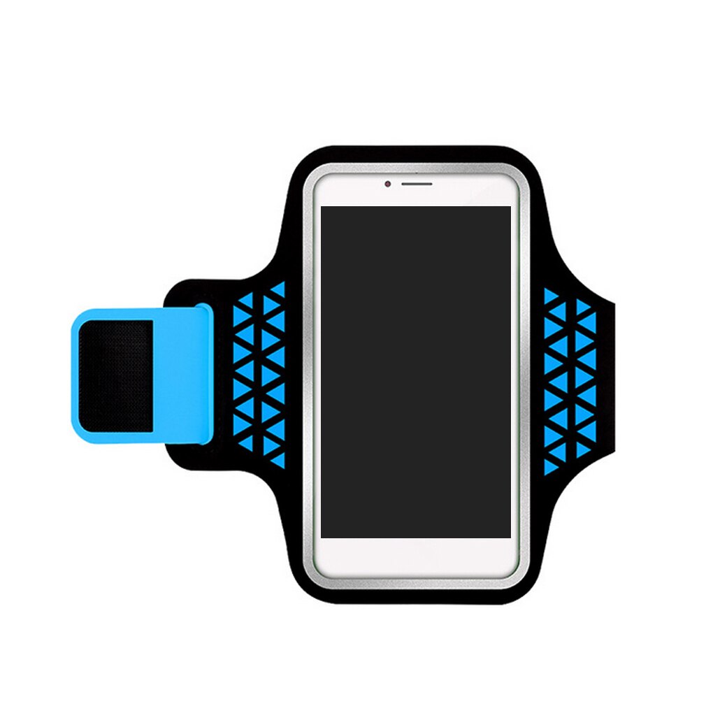 Elenxs braçadeira de armazenamento do telefone correndo esportes pacote de pulso ao ar livre jogging bolsos caminhadas ciclismo saco leve: Blue 5.2 inch