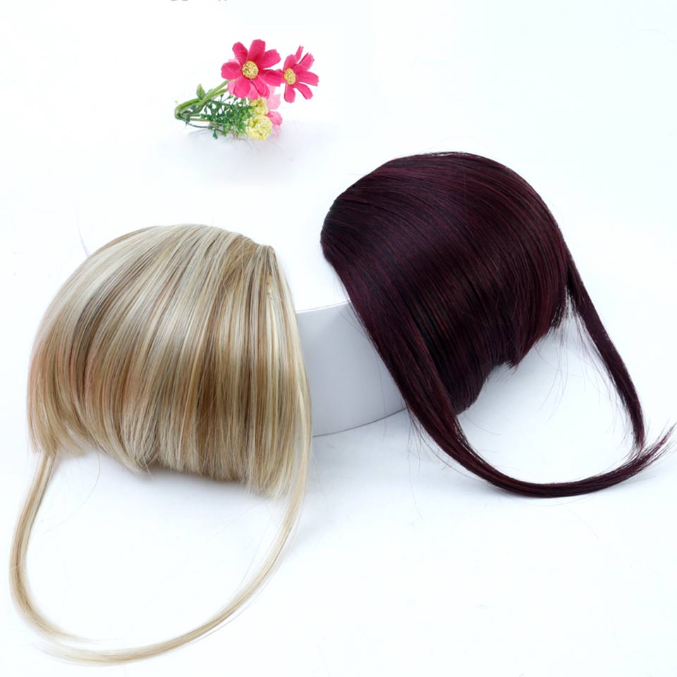 Aosi paryk pandehår clip in hair extensions front pæn pande pandehår i ét stykke lige hår med højtemperatur syntetisk fiber hår
