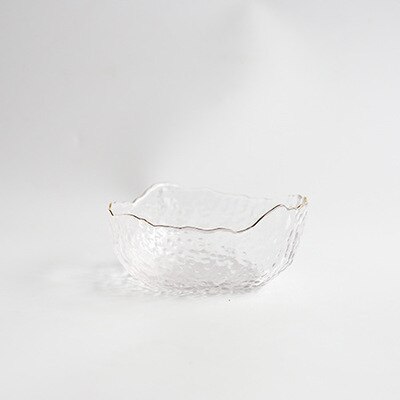 Green Code Irregular Glass Household Drawing Phnom Penh Glacier Fruit Salad Bowl Pyrex Fruit and Vegetable Plate