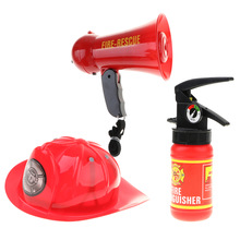 Speelgoed Fire fighter Megafoon w/Sirene Klinkt Helm & Brandblusser voor Brandweerman Jurk Up-Jongen Fire Rescue Rol play Pretend Game