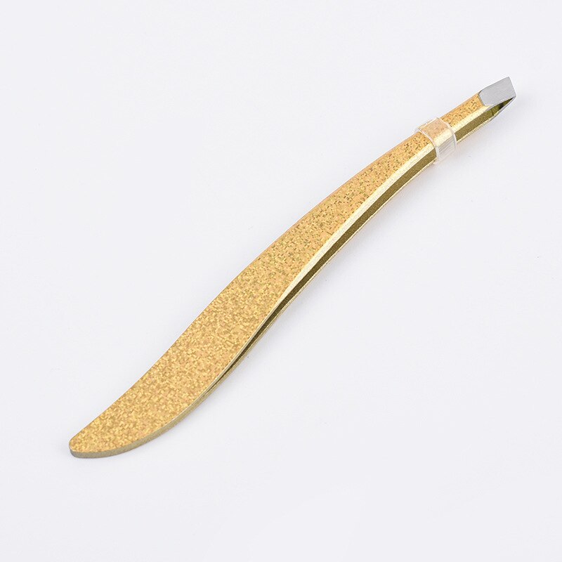 1Pc Colorful Stainless Steel Tweezer Eyebrow Eyelash Clips Slanted Puller Face Nose Hair Remover Banana Makeup Tool: C