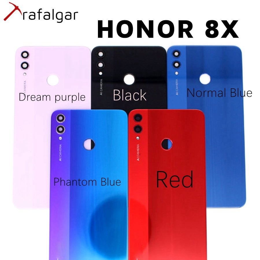 Back Glass Cover For HUAWEI Honor 8X Back Battery Cover Glass Panel Honor View 10 Lite Rear Door Housing Case With Camera Lens