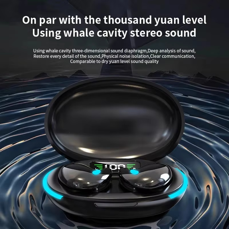 X55 Mini Auricolare Stereo Cuffie nascoste con microfono Chiamata HD Auricolari per dormire impermeabili Mini cuffie wireless TWS Bluetooth