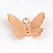 BoYuTe 100Pcs 11*13MM Schmetterling Charms Diy Hand Made Metall Messing Zubehör Teile für Haar Schmuck Machen: Rose Gold Farbe