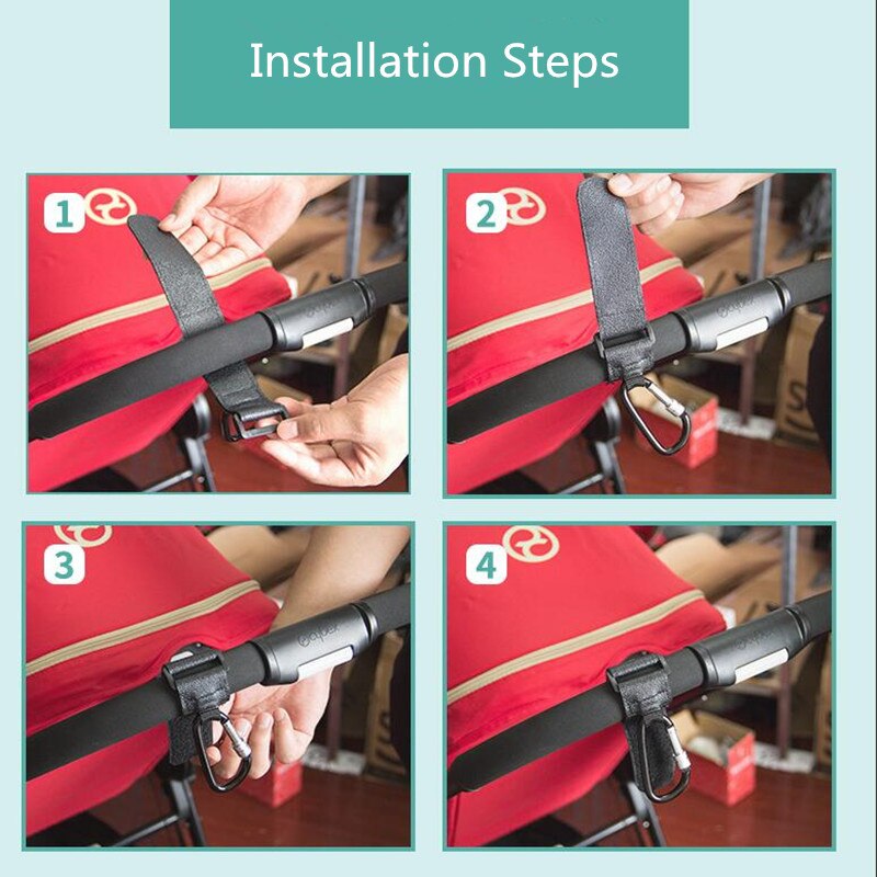 Ganci per passeggini clip in metallo gancio per mamma carrello per la spesa borsa appendiabiti per Cybex Yoya Babyzen yoyo carrello passeggino accessori 1 pz