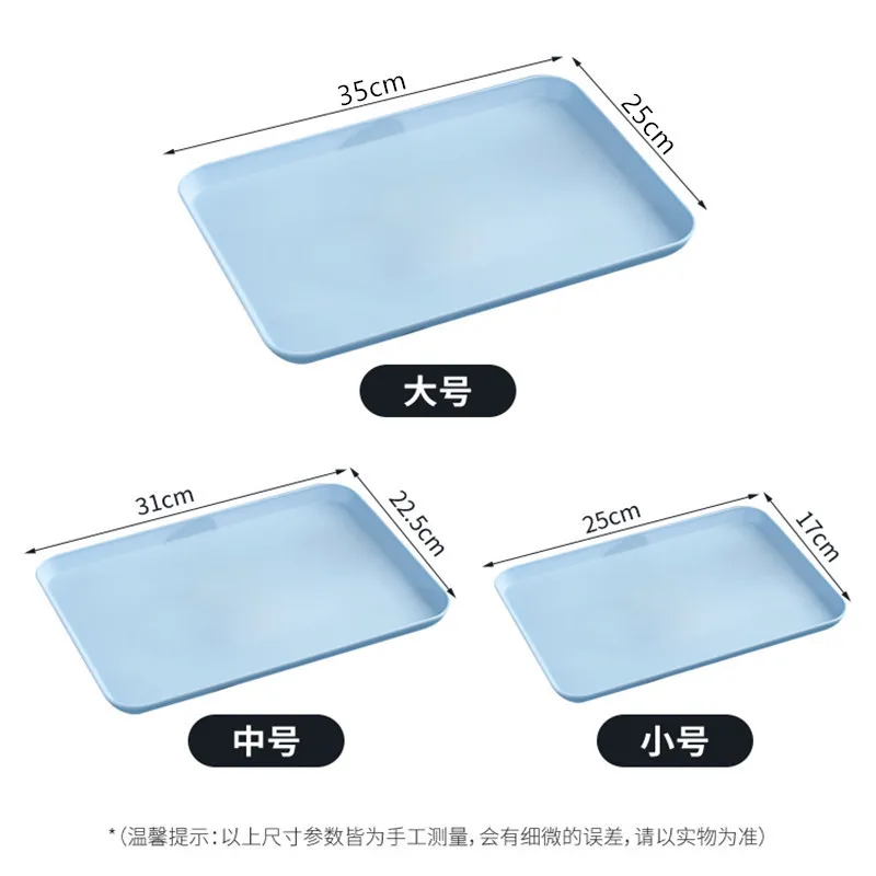 Bandeja Rectangular de paja de trigo, bandeja de pan ecológica, bandeja de almacenamiento de plástico, taza de comida, objeto pequeño, organizador para sala de estar, cocina