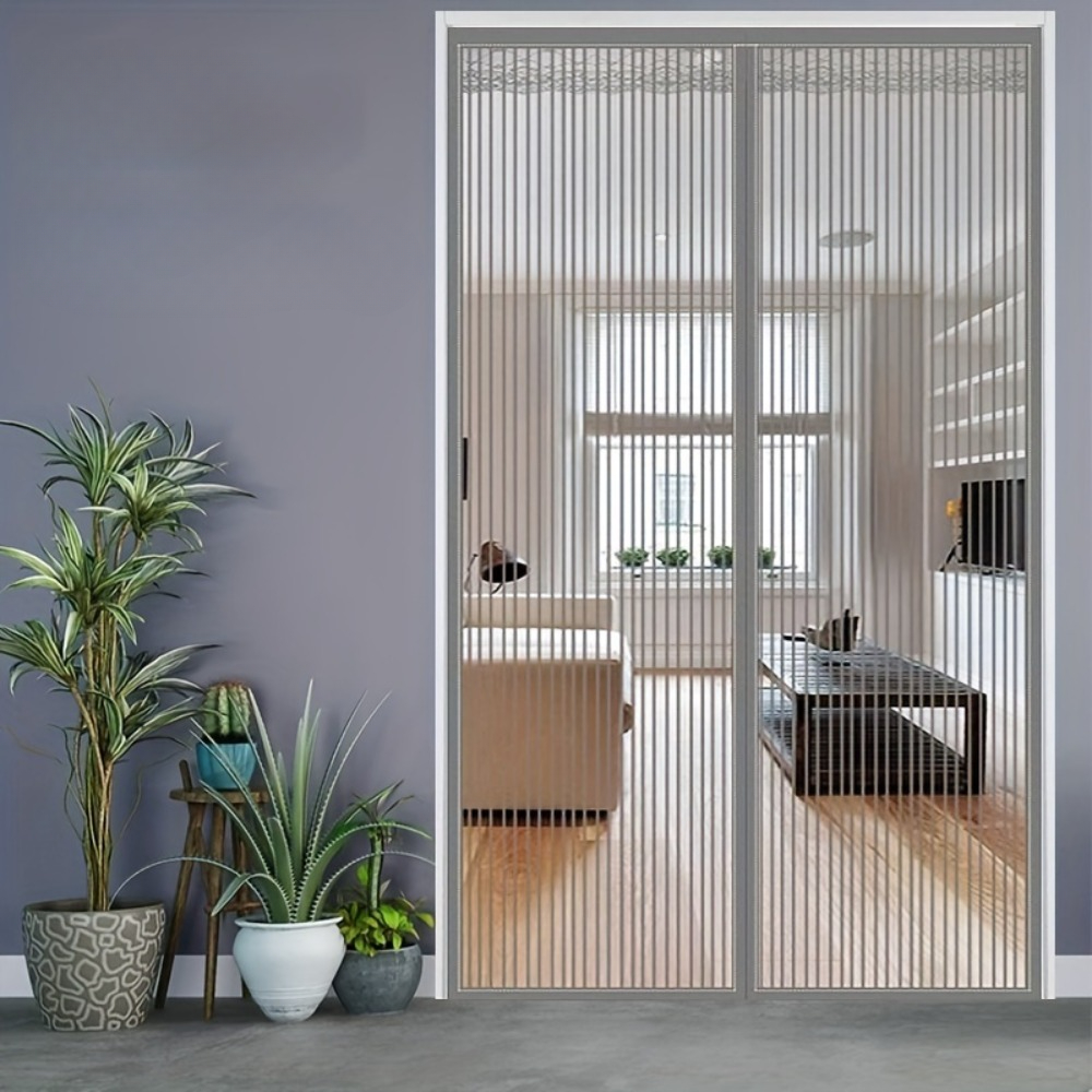 Cortinas Magnéticas modernas para puerta, malla transpirable a prueba de arañazos para mascotas, antimosquitos, autoadhesivas, decoración del hogar