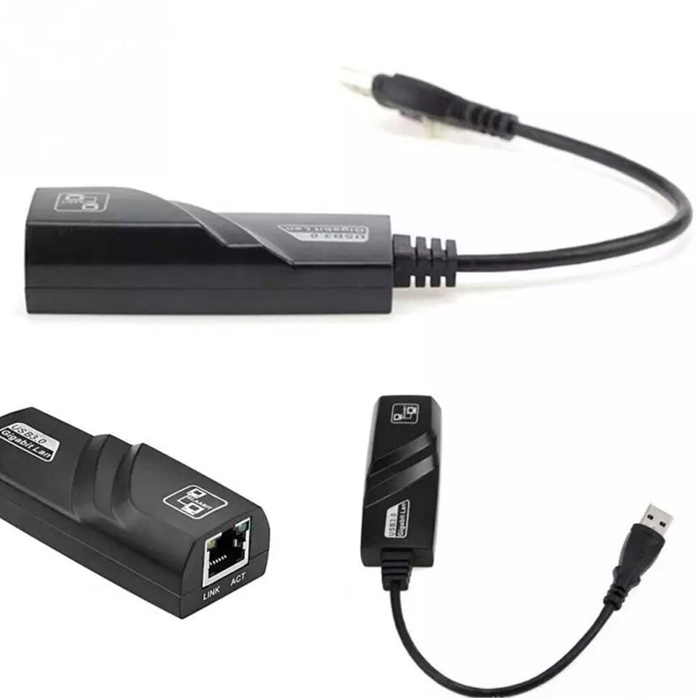 Plug And Play Fast USB3.0 To RJ45 Computer High Speed Easy Install Transmission Gigabit Laptop Accessory Black Network Adapter