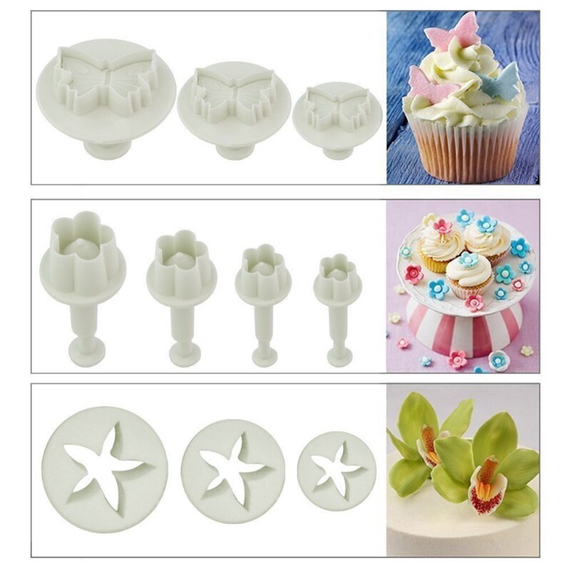 68pcs Fondant Cake Mold Set Plastic Biscuit Cutting Mold Set DIY Craft 3D Bakeware Sets Household Kitchen Baking Tools