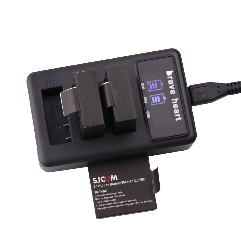 4X SJCAM Sj4000 batería + 3 lotes LCD cargador para SJCAM SJ4000 SJ5000 SJ6000 SJ8000 EKEN 4K H8 H9 GIT-LB101 GIT PG900 1050 SJ M10