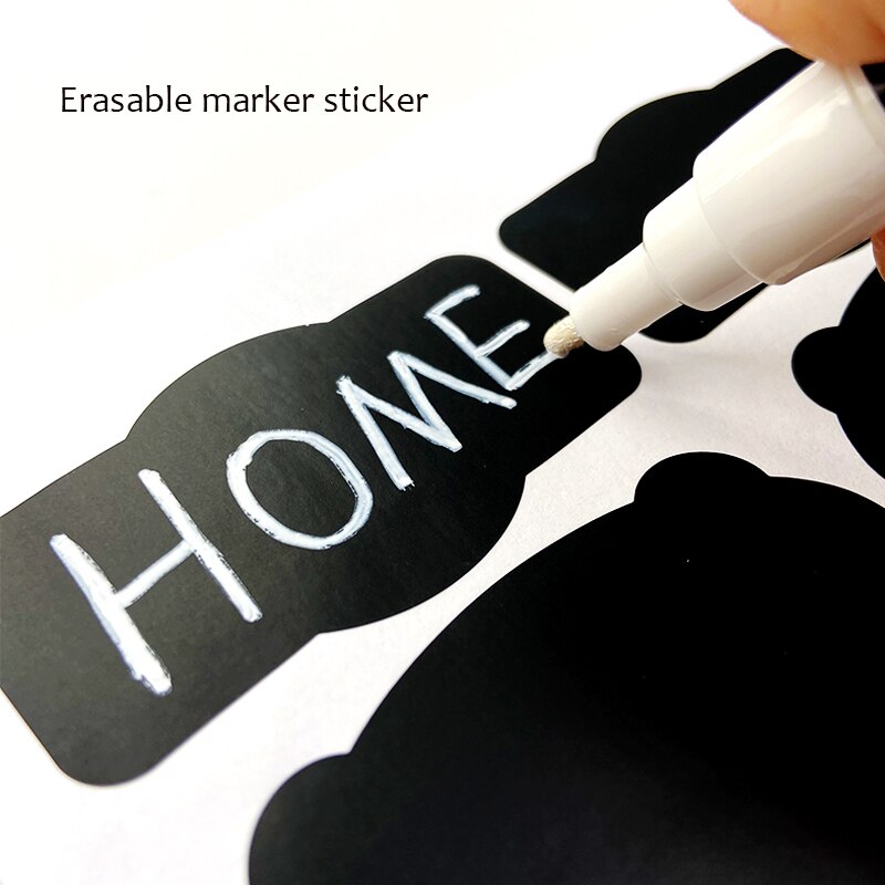 60Pcs/Set Home Sticker For Jars Waterproof Removable Erasable Label Stickers Cookie And Candy Jars Prep Containers Jar Labels