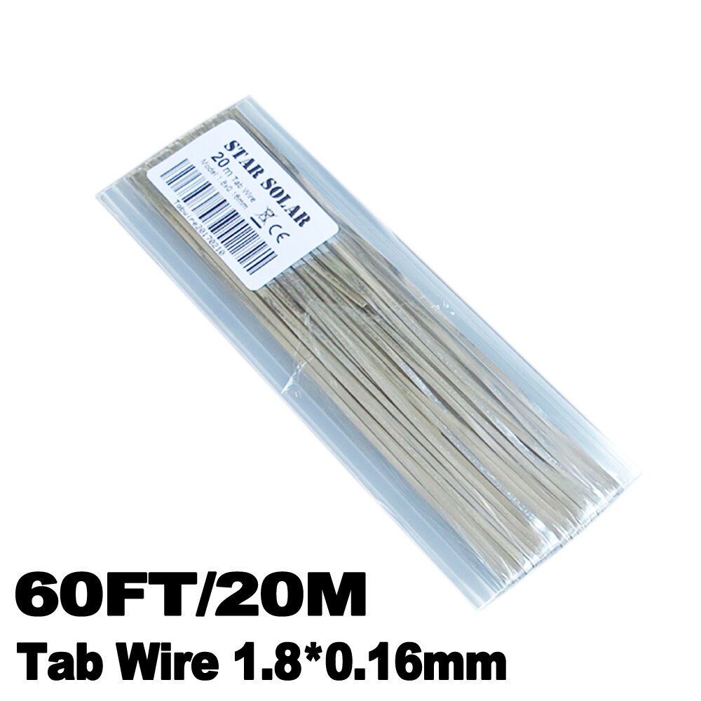 Tabbing wire for solar cell 30 60 ft 1.8mm x 0.16mm PV Ribbon Interconnector Bus bar copper wire for panel solar diy 10 20 m: 20m
